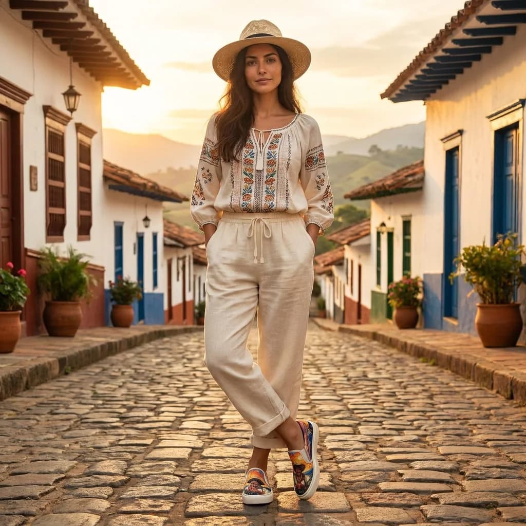 El Cuadro sneakers worn on a colonial street — HILVAS lifestyle